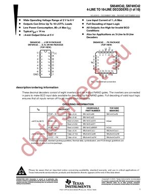 SN74HC42DR datasheet  